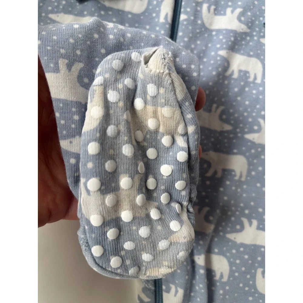 Hanna Andersson 75cm 12-18M Polar Bear Organic Cotton Footed Pajamas